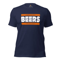 Chicago Football Fanatic Vintage Graphic T-Shirt: Ideal Gifts for Football Fans & Beer Lovers - Game Day Shirt - Funny Beers Shirt - Navy