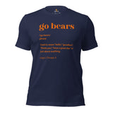 Chicago Football Fanatic Vintage Graphic T-Shirt: Ideal Gifts for Football Fans - Game Day Shirt - Funny Go Bears Definition Shirt - Navy