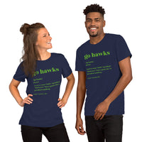Seattle Football Fanatic Vintage Graphic T-Shirt: Ideal Gifts for Football Fans - Game Day Shirt - Funny Go Hawks Definition Shirt - Navy, Unisex