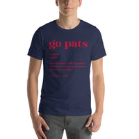 Massachuset Football Fanatic Vintage Graphic T-Shirt: Ideal Gifts for Football Fans - Game Day Shirt - Funny Go Pats Definition Shirt - Navy, Men