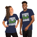 Hawks Mascot T-Shirt - Football Fanatic Vintage Graphic Shirt: Retro Style, Ideal Gifts for Football Fans & Supporters - Game Day Shirt - Navy, Unisex