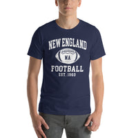New England Est.1960 T-Shirt - Football Fanatic Vintage Graphic Shirt: Retro Style, Ideal Gifts for Football Fans - Game Day Shirt - Navy, Men