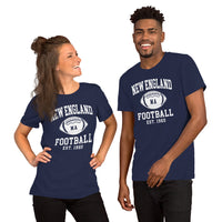 New England Est.1960 T-Shirt - Football Fanatic Vintage Graphic Shirt: Retro Style, Ideal Gifts for Football Fans - Game Day Shirt - Navy, Plus Size