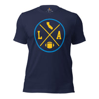 Los Angeles Football Emblem Fanatic Vintage Graphic T-Shirt: Retro Style, Ideal Gifts for Him & Her, Football Fans - Game Day Shirt - Navy