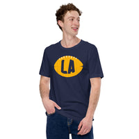 Los Angeles, California Football Fanatic Vintage Graphic T-Shirt: Ideal Gift for Him & Her, Football Fans - Retro Game Day Shirt - Navy