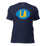 Los Angeles, California Football Fanatic Vintage Graphic T-Shirt: Gift Ideas for Him & Her, Football Fans - Retro Style Game Day Shirt - Navy