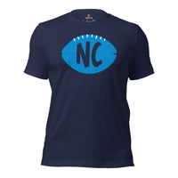 North Carolina Football Fanatic Vintage Graphic T-Shirt: Gift Ideas for Him & Her, Football Fans - Retro Style Game Day Shirt - Navy