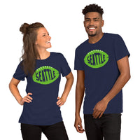 Seattle Football Fanatic Vintage Graphic T-Shirt: Gift Ideas for Him & Her, Football Fans - Retro Style Game Day Shirt - Navy, Unisex