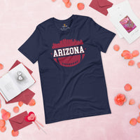 Arizona Skyline Football Fanatic Vintage Graphic T-Shirt: Ideal Gift for Him & Her, Football Fans - Retro Style Game Day Shirt - Navy