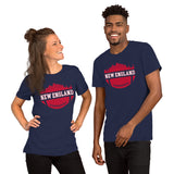 New England Skyline Football Fanatic Vintage Graphic T-Shirt: Ideal Gift for Him & Her, Football Fans - Retro Style Game Day Shirt - Navy, Unisex