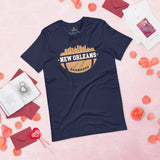 New Orleans Skyline Football Fanatic Vintage Graphic T-Shirt: Ideal Gift for Him & Her, Football Fans - Retro Style Game Day Shirt - Navy