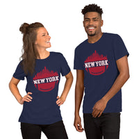 New York Skyline Football Fanatic Vintage Graphic T-Shirt: Ideal Gift for Him & Her, Football Fans - Retro Style Game Day Shirt - Navy, Unisex