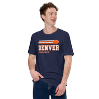 Denver, Colorado Football Fanatic Vintage Graphic Shirt: Gift Ideas for Him & Her, Football Fans - Retro Style Game Day Shirt - Navy
