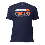 Chicago, Illinois Football Fanatic Vintage Graphic Shirt: Gift Ideas for Him & Her, Football Fans - Retro Style Game Day Shirt - Navy