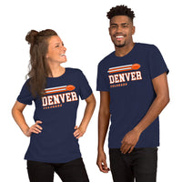 Denver, Colorado Football Fanatic Vintage Graphic Shirt: Gift Ideas for Him & Her, Football Fans - Retro Style Game Day Shirt - Navy, Unisex