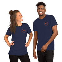 Happy Smiley Face Emoji T-Shirt - Chicago Football Fanatic Vintage Graphic Shirt: Gift for Him & Her, Football Fans - Game Day Shirt - Navy, Unisex