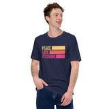 Baseball T-Shirt - Gift Ideas for Him & Her, Baseball Lovers & Enthusiasts - Peace Love Pitching Shirt - Game Day Tees for Men & Women - Navy