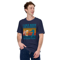 Baseball T-Shirt - Gift Ideas for Him & Her, Beer Lovers, Baseball Lovers & Enthusiasts - I Like Baseball & Beer & Maybe 3 People Shirt - Navy