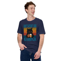 Funny Baseball T-Shirt - Gift Ideas for Him & Her, Beer & Baseball Lovers, Cat Dad & Mom - I Play, I Drink And I Know Things Shirt - Navy