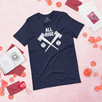Funny Baseball T-Shirt - Gift Ideas for Him & Her, Baseball Lovers & Enthusiasts - All Rise Shirt - Game Day Shirts for Men & Women - Navy