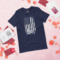 Baseball T-Shirt - Gift Ideas for Him & Her, Baseball Lovers & Enthusiasts - Vintage Catcher US Flag Themed  Shirt - Game Day Tee - Navy