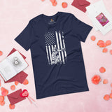 Baseball T-Shirt - Gift Ideas for Him & Her, Baseball Lovers & Enthusiasts - Vintage Catcher US Flag Themed  Shirt - Game Day Tee - Navy