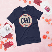 Vintage Baseball T-Shirt - Gift Ideas for Him & Her, Baseball Lovers & Enthusiasts - South Chicago Side Shirt - Retro Game Day Tee - Navy