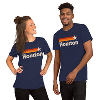 Vintage Baseball T-Shirt - Gift Ideas for Him & Her, Baseball Lovers & Enthusiasts - Retro Houston Tee - Game Day Tees for Men & Women - Navy, Unisex