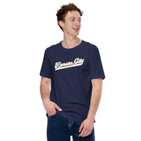 Vintage Kansas City Baseball Fanatic Shirt: Gift Ideas for Him & Her, Baseball Lovers & Enthusiasts - Game Day Tees for Men & Women - Navy