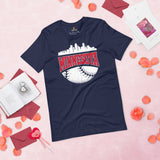 Vintage Minnesota Skyline Baseball Fanatic Shirt: Gift Ideas for Him & Her, Baseball Lovers & Enthusiasts - Retro Style Game Day Shirt - Navy