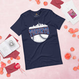 Vintage Toronto Skyline Baseball Fanatic Shirt: Gift Ideas for Him & Her, Baseball Lovers & Enthusiasts - Retro Style Game Day Shirt - Navy