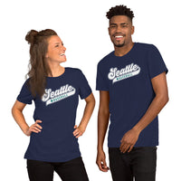 Vintage Seattle Baseball Fanatic Shirt: Gift Ideas for Him & Her, Baseball Lovers & Enthusiasts - Retro Style Game Day Shirt - Navy, Unisex