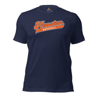 Vintage Houston Baseball Fanatic Shirt: Ideal Gifts for Him & Her, Baseball Lovers & Enthusiasts - Retro Style Game Day Shirt - Navy