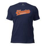 Vintage Houston Baseball Fanatic Shirt: Ideal Gifts for Him & Her, Baseball Lovers & Enthusiasts - Retro Style Game Day Shirt - Navy
