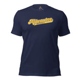 Vintage Milwaukee Baseball Fanatic Shirt: Ideal Gifts for Him & Her, Baseball Lovers & Enthusiasts - Retro Style Game Day Shirt - Navy