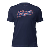 Vintage Toronto Baseball Fanatic Shirt: Ideal Gifts for Him & Her, Baseball Lovers & Enthusiasts - Retro Style Game Day Shirt - Navy