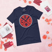 Vintage Chicago Baseball Emblem Fanatic T-Shirt: Gift Ideas for Him & Her, Baseball Lovers & Enthusiasts - Retro Style Game Day Tee - Navy