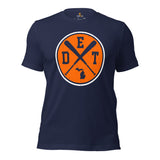 Vintage Detroit Baseball Emblem Fanatic T-Shirt: Gift Ideas for Him & Her, Baseball Lovers & Enthusiasts - Retro Style Game Day Shirt - Navy