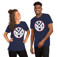 Vintage Los Angeles Baseball Emblem Fanatic T-Shirt: Gift Ideas for Him & Her, Baseball Lovers & Enthusiasts - Retro Style Game Day Tee - Navy, Unisex