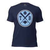 Vintage Tampa Bay Baseball Emblem Fanatic T-Shirt: Gift Ideas for Him & Her, Baseball Lovers & Enthusiasts - Retro Style Game Day Shirt - Navy