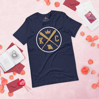 Vintage Kansas City Baseball Emblem Fanatic T-Shirt: Gift Ideas for Him & Her, Baseball Enthusiasts & Lovers - Game Day Tee - Navy