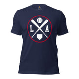Vintage Los Angeles Baseball Emblem Fanatic T-Shirt: Gift Ideas for Him & Her, Baseball Enthusiasts & Lovers - Retro Style Game Day Tee - Navy