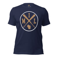 Vintage Milwaukee Baseball Emblem Fanatic T-Shirt: Gift Ideas for Him & Her, Baseball Enthusiasts & Lovers - Retro Style Game Day Tee - Navy