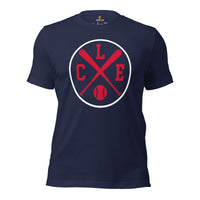 Vintage Cleveland Baseball Emblem Fanatic T-Shirt: Gift Ideas for Him & Her, Baseball Enthusiasts & Lovers - Retro Style Game Day Tee - Navy