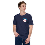 Retro Miami Baseball Emblem Fanatic T-Shirt: Gift Ideas for Him & Her, Baseball Enthusiasts & Lovers - Vintage Game Day Shirt - Navy, Front