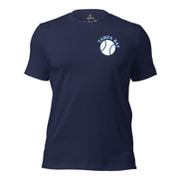 Retro Tampa Bay Baseball Emblem Fanatic T-Shirt: Gift Ideas for Him & Her, Baseball Enthusiasts & Lovers - Vintage Game Day Shirt - Navy, Front