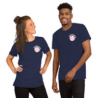 Retro Minnesota Baseball Emblem Fanatic T-Shirt: Gift Ideas for Him & Her, Baseball Enthusiasts & Lovers - Vintage Game Day Shirt - Navy, Front, Unisex