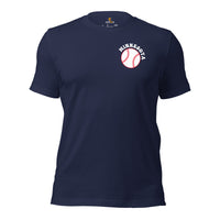 Retro Minnesota Baseball Emblem Fanatic T-Shirt: Gift Ideas for Him & Her, Baseball Enthusiasts & Lovers - Vintage Game Day Shirt - Navy, Front