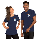 Retro Houston Baseball Emblem Fanatic T-Shirt: Gift Ideas for Him & Her, Baseball Enthusiasts & Lovers - Vintage Game Day Tee - Navy, Front, Unisex