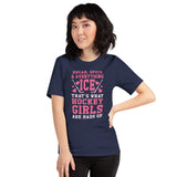 Hockey Jersey, Game Outfit & Attire - Ideal Bday & Christmas Gifts for Hockey Players & Goalies - Funny Ice Hockey Girls T-Shirt - Navy